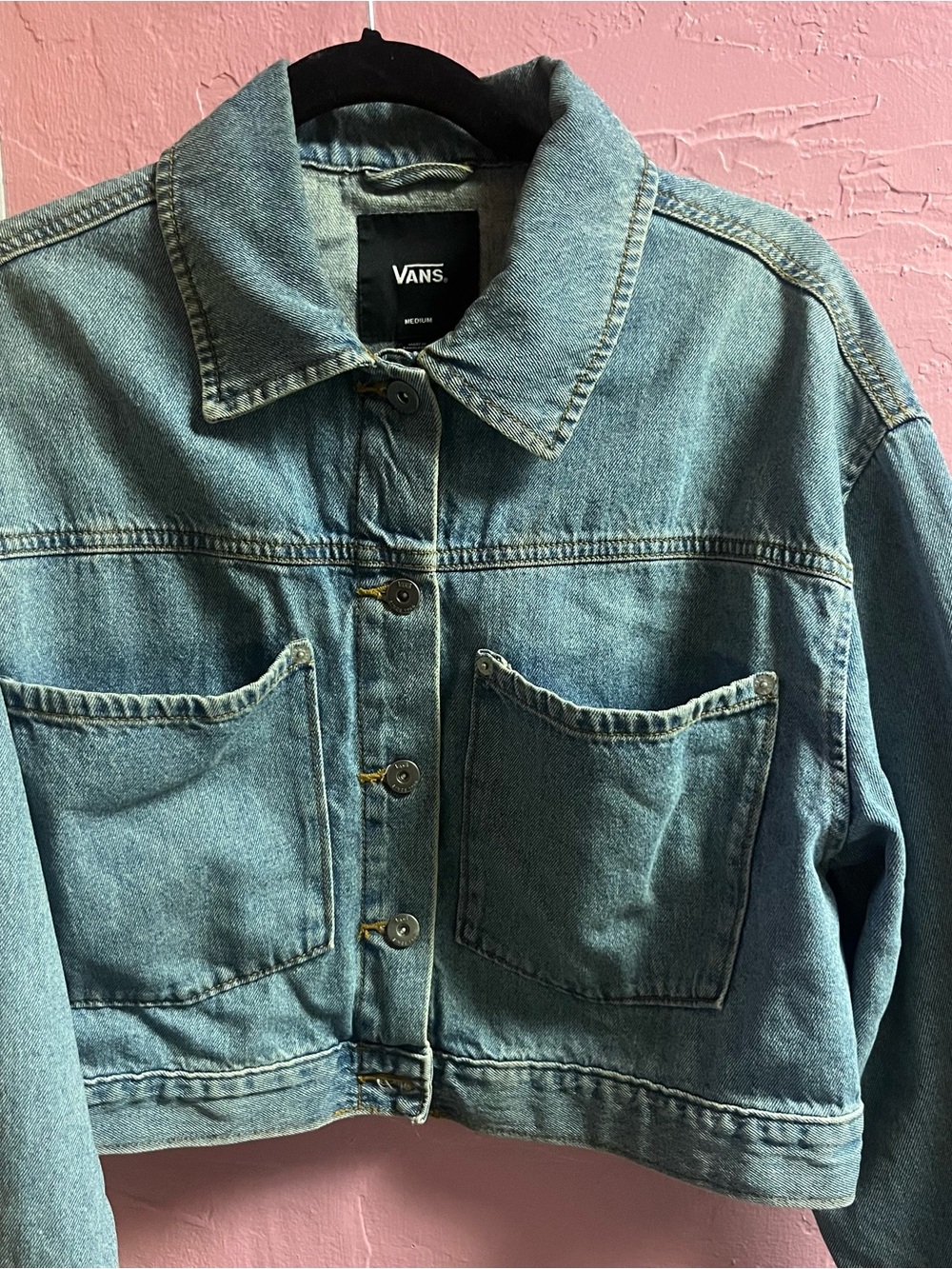 Vans Women's Medium Blue Cropped Denim Jacket